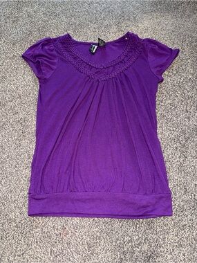 Weavers Purple Peasant Babydoll Y2K Shirt